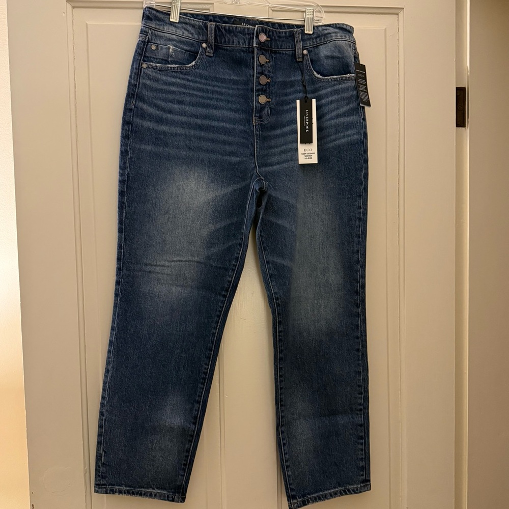 High-Waisted Button-Fly Jeans- Liverpool